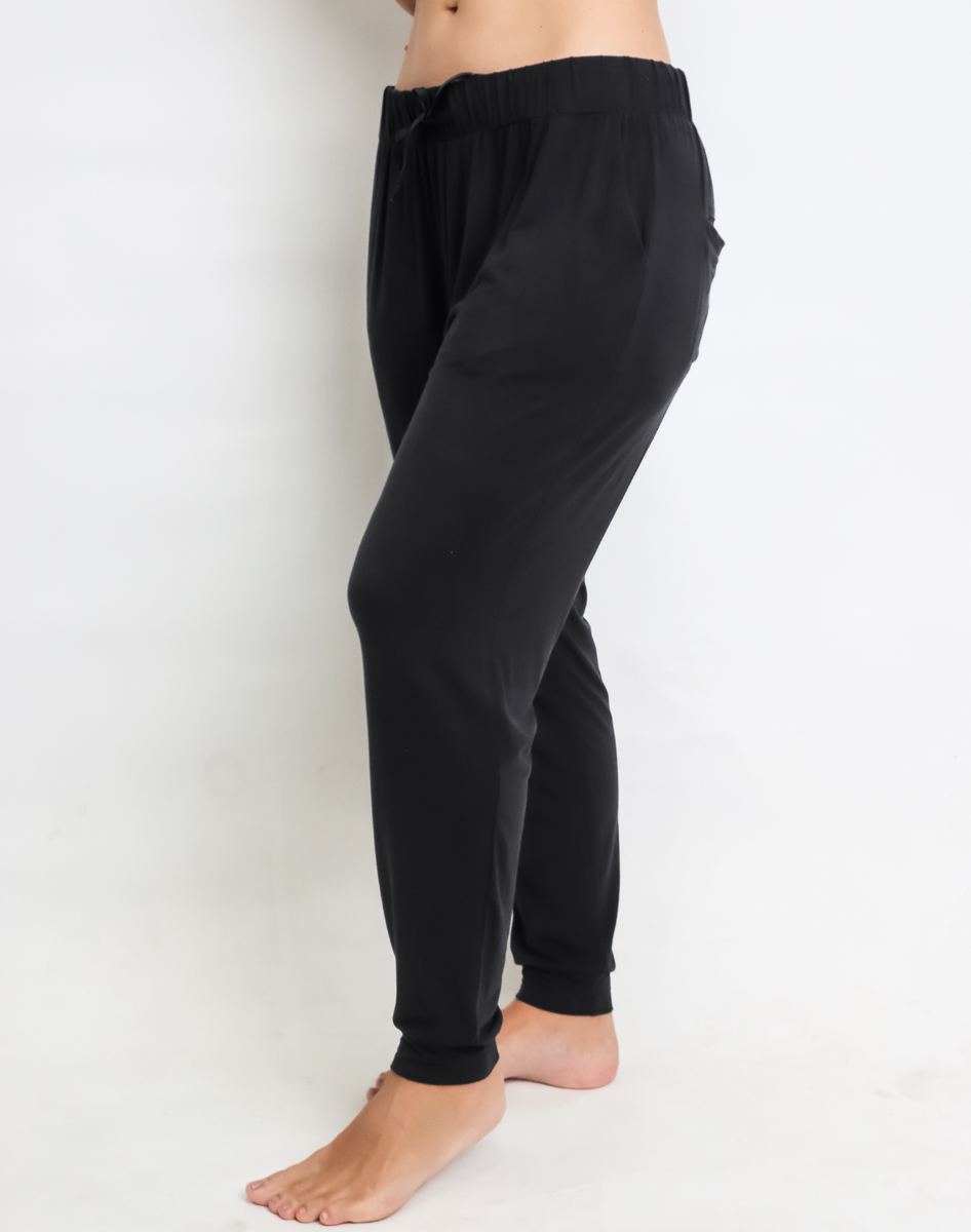 Bamboo Maternity & Postpartum Joggers | Black