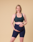 Maternity Bike Shorts - Ryan Ribbed Navy