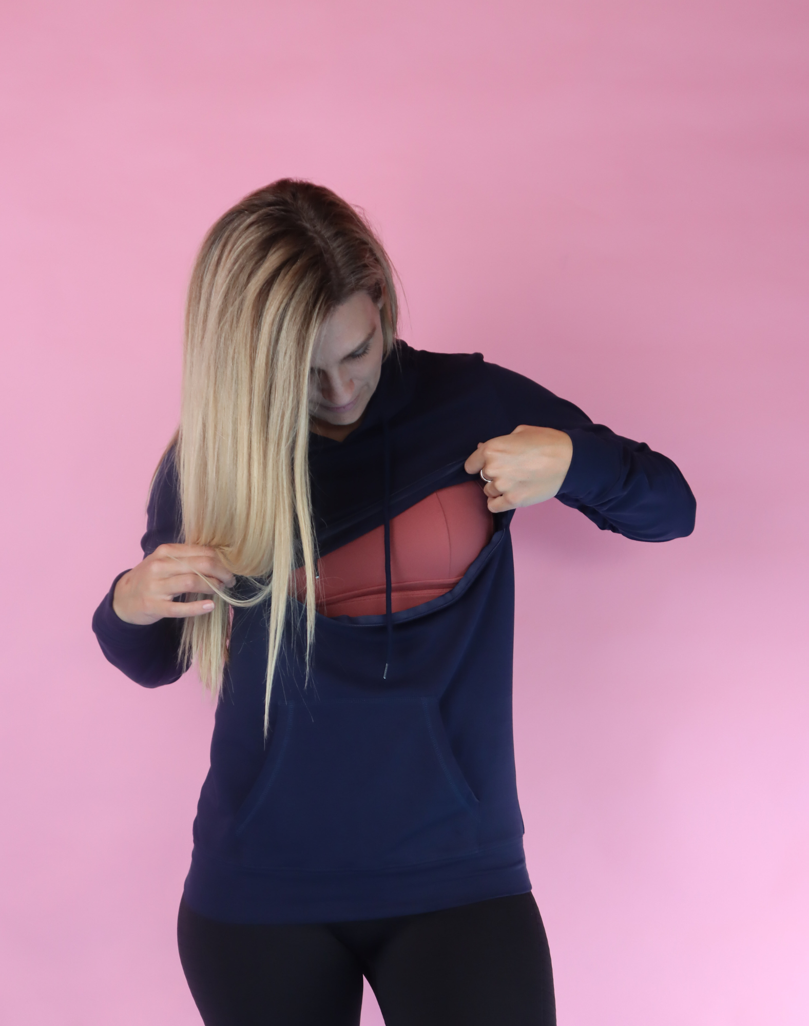 ** CLEARANCE ** Breastfeeding Hoodie - Casual Hoodie Navy