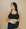 Front view active mom wearing black breastfeeding bra