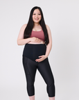 Maternity Leggings Classic 3/4 with Pockets Black