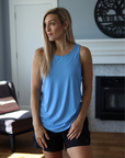 ** CLEARANCE ** Breastfeeding Tank - Twist Back Daisy Blue