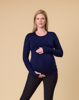 Maternity Top - Bamboo Long Sleeve Tui Blue