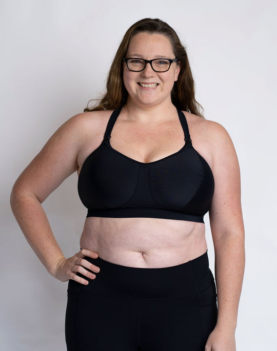 Plus Cup Size (H-J) Nursing Bra - Luxe Bra Black