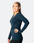 ** CLEARANCE ** Maternity Top - Bamboo Long Sleeve Peacock