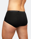 Back view of full brief underwear in black