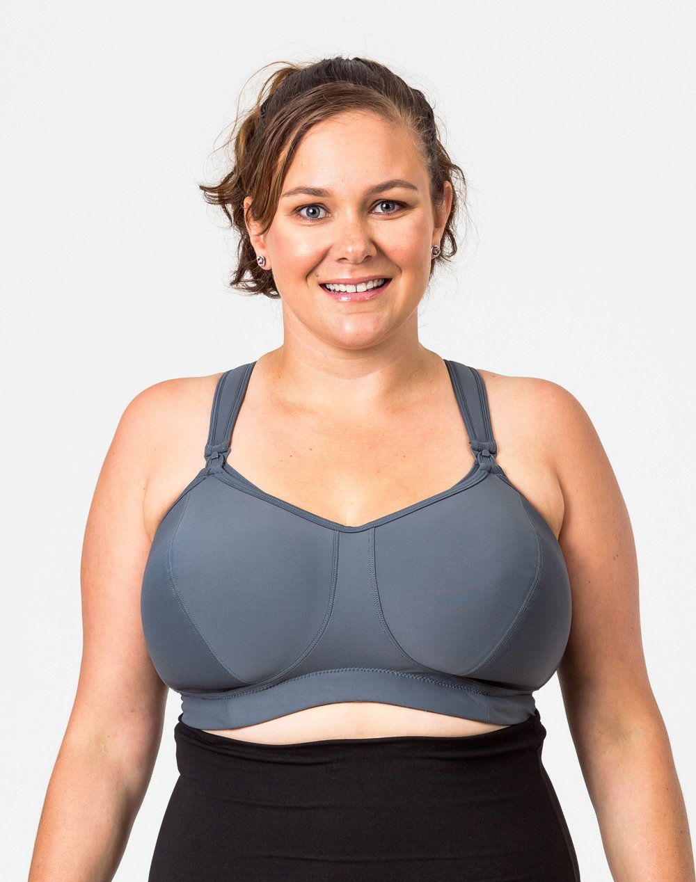 ** CLEARANCE ** Plus Cup Size (H-J Cup) Nursing Bras - Luxe Bra Charcoal