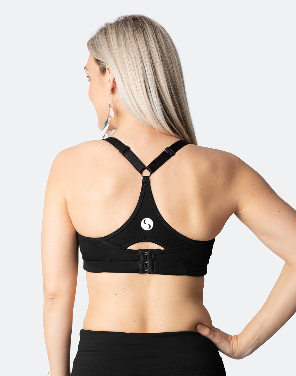 black racerback sports bra