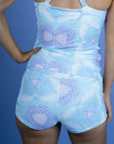 Back view of boyleg bikini bottoms in custom print