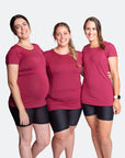 ** CLEARANCE ** Breastfeeding T-Shirt - Bamboo Workout Tee French Rose