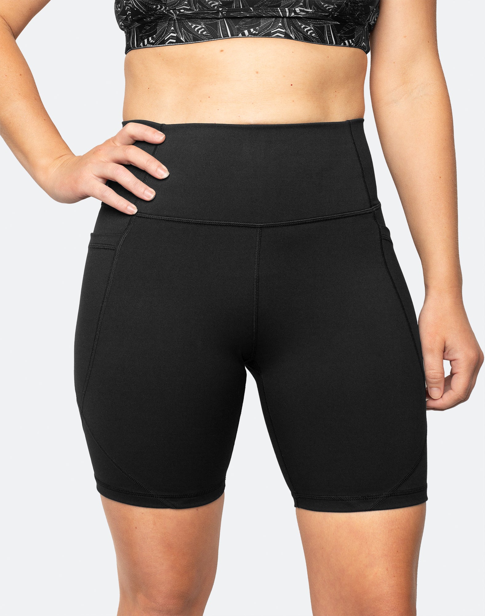 the best high waisted postpartum bike shorts