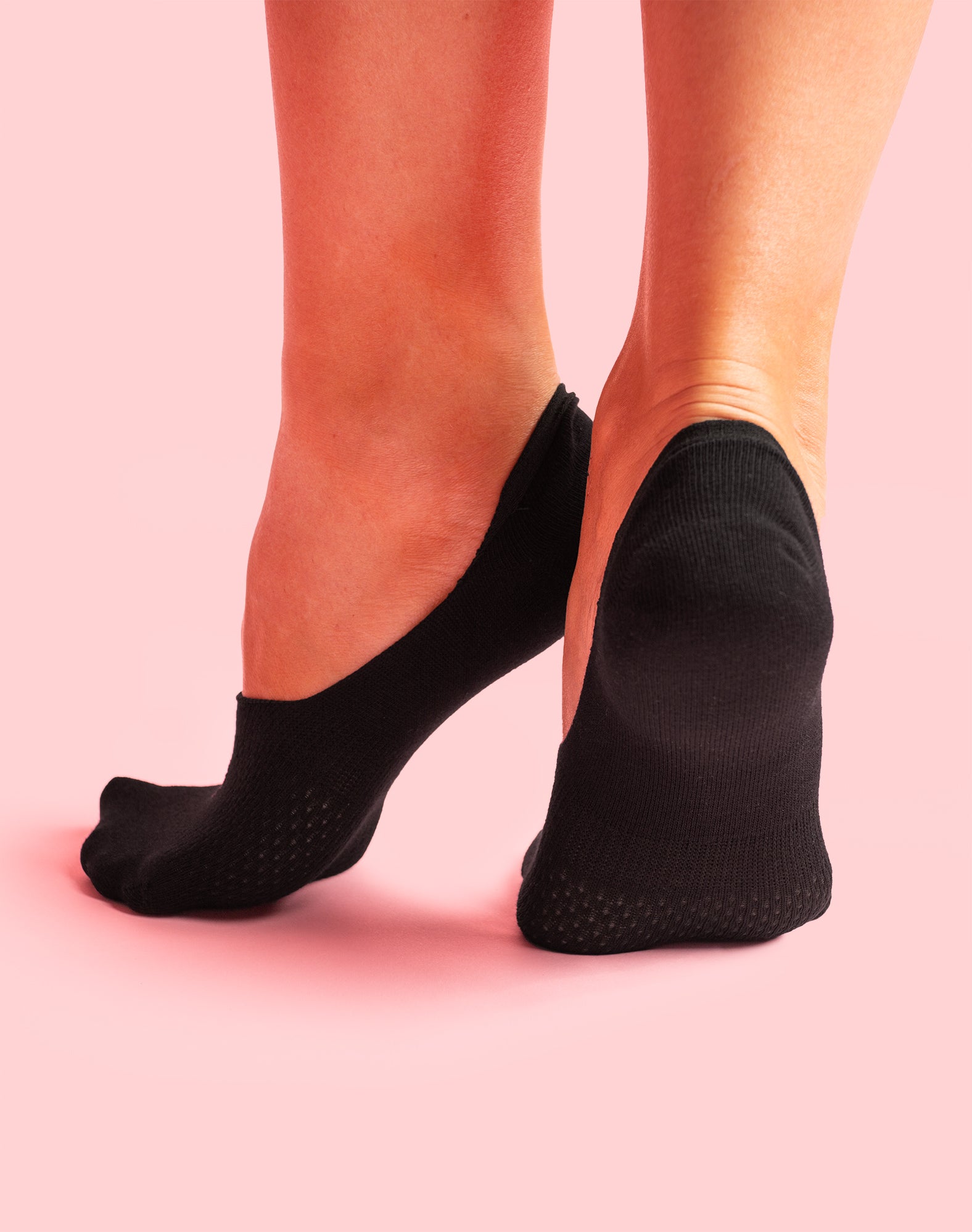 Back view of black ankle socks