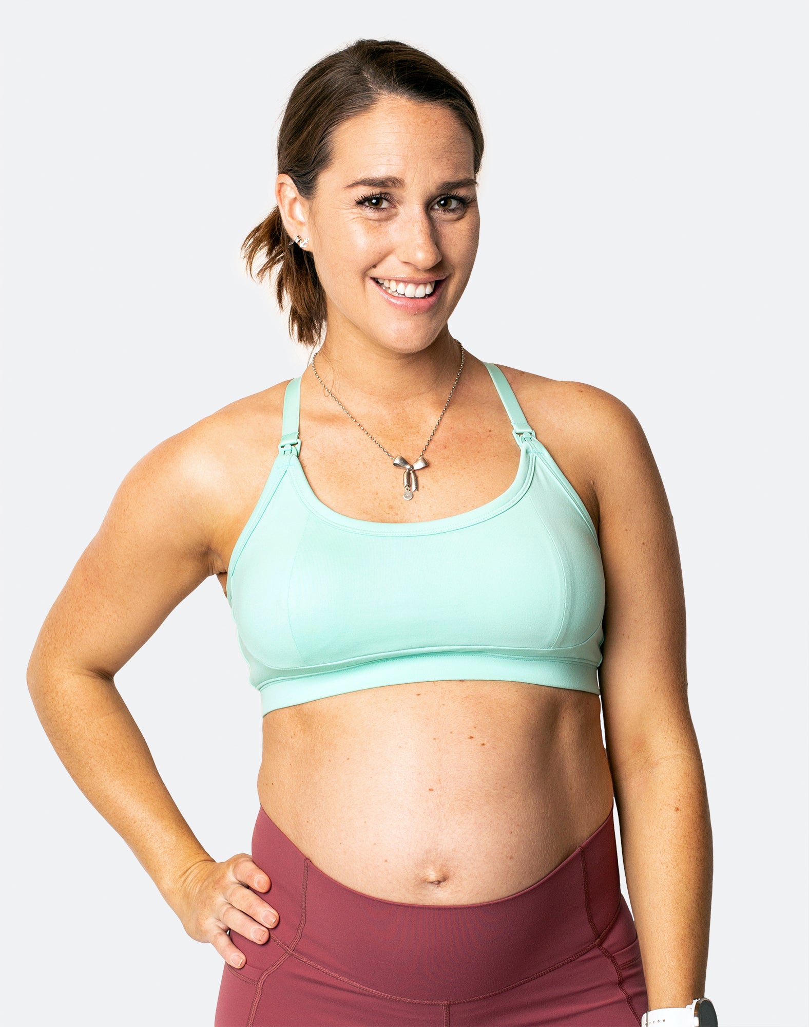 racerback nursing sports bra front view