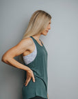 ** CLEARANCE ** Breastfeeding Tank - Twist Back Juniper